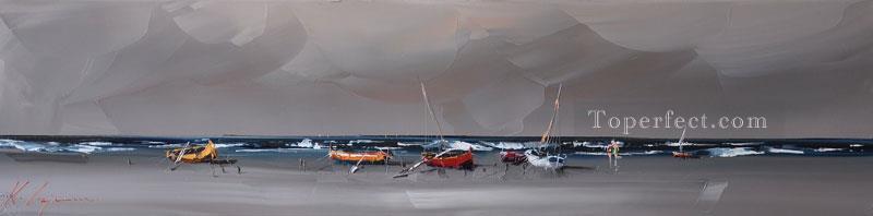 boats in peace Kal Gajoum by knife Oil Paintings